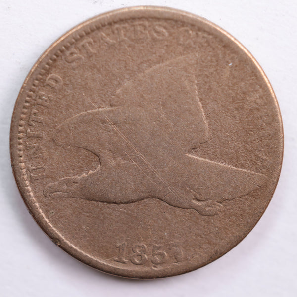 1857 Flying Eagle Small Cent, Good Circulated Coin, Store #CT0553