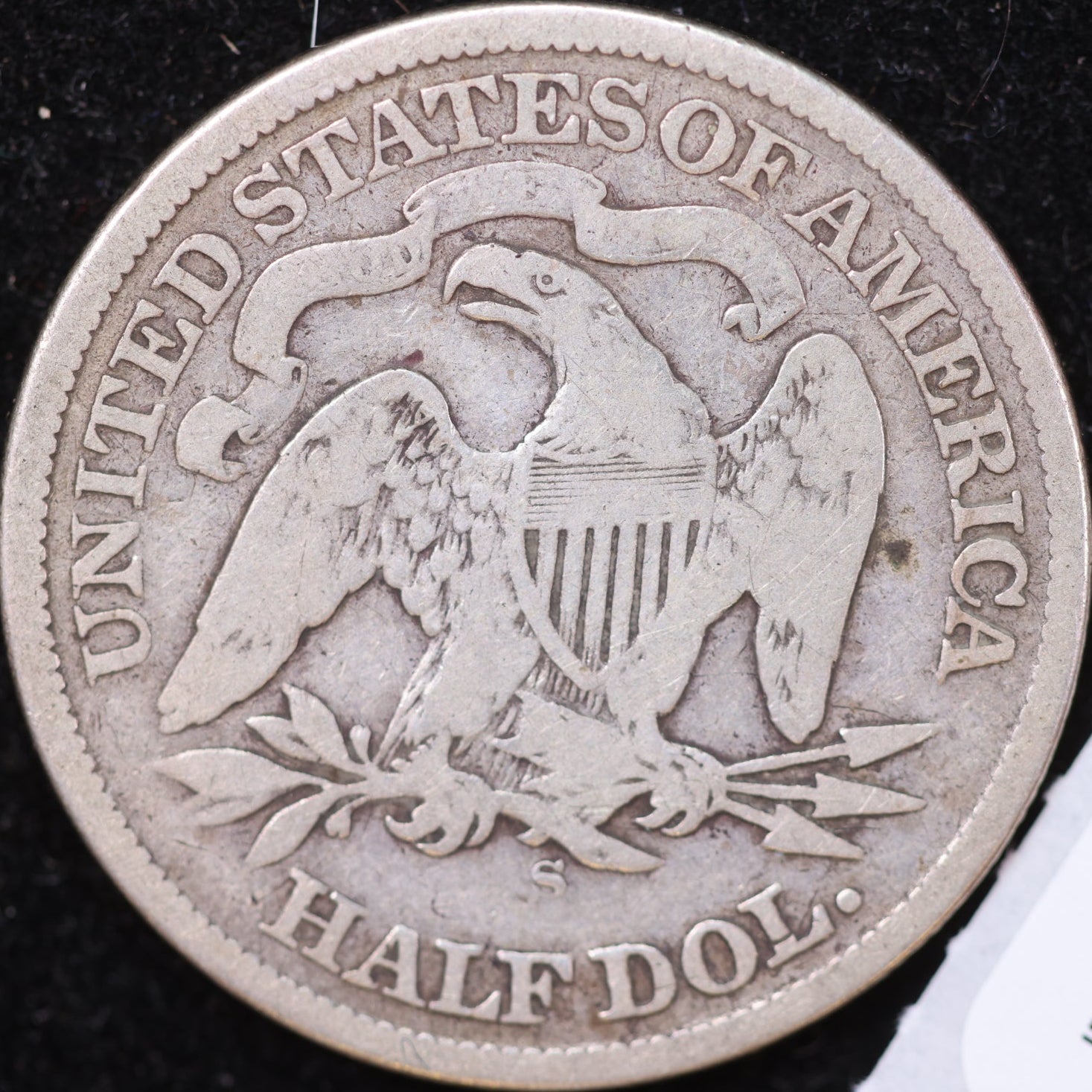 1874-S Liberty Seated Half Dollar, Very Good Circulated Coin, Store #HR2008