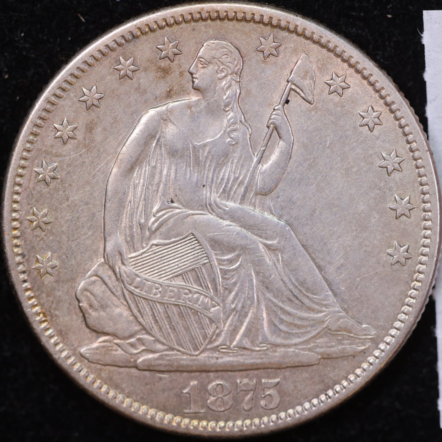 1875-S Liberty Half Dollar, Mint State Circulated Coin, Store #HR2012