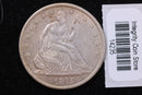 1875-S Seated Liberty Half Dollar, Affordable Collectible Circulated Coin, Store