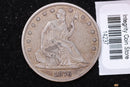 1876 Seated Liberty Half Dollar, Affordable Collectible Circulated Coin, Store