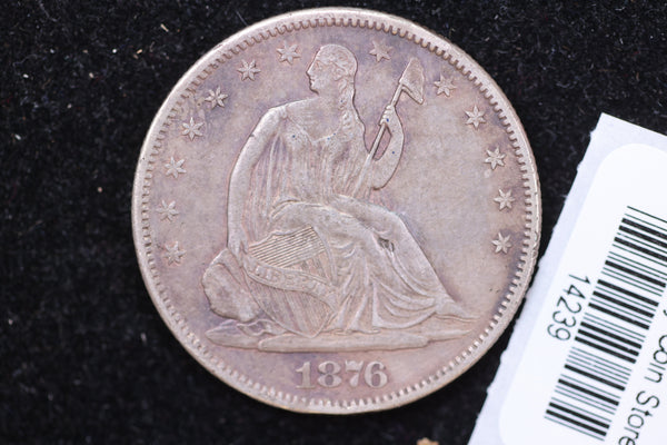 1876-S Seated Liberty Half Dollar, Affordable Collectible Circulated Coin, Store #14239