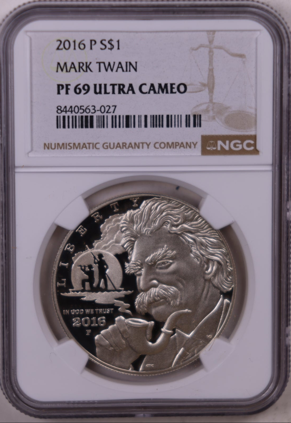 2016-P Mark Twain Silver Dollar, NGC PF-69 Ultra Cameo, Store #GMC398