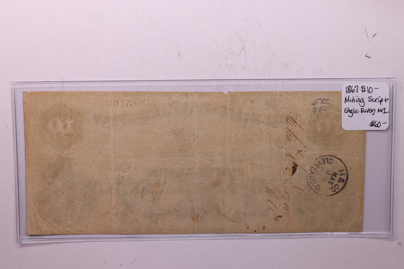 1867 $10, Bay State Mining Co., Eagle River, Michigan., Store