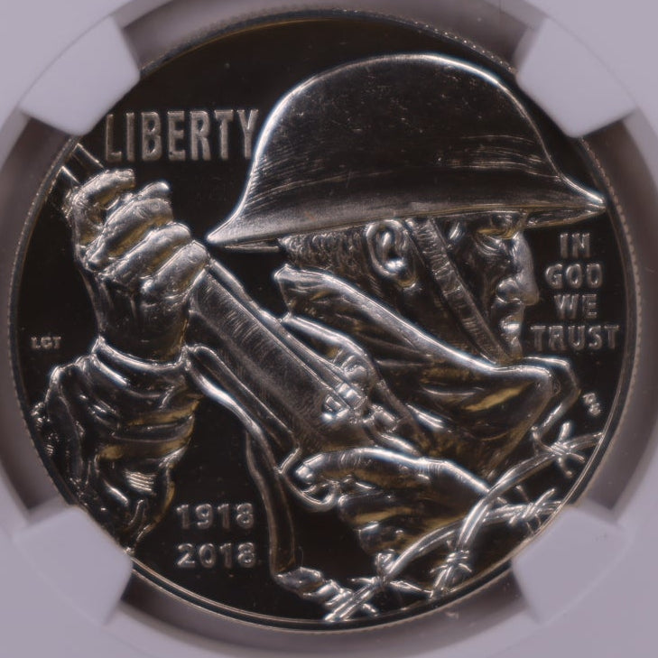 2018-P World War I Centennial Silver Dollar, NGC MS-69, Store #GMC401
