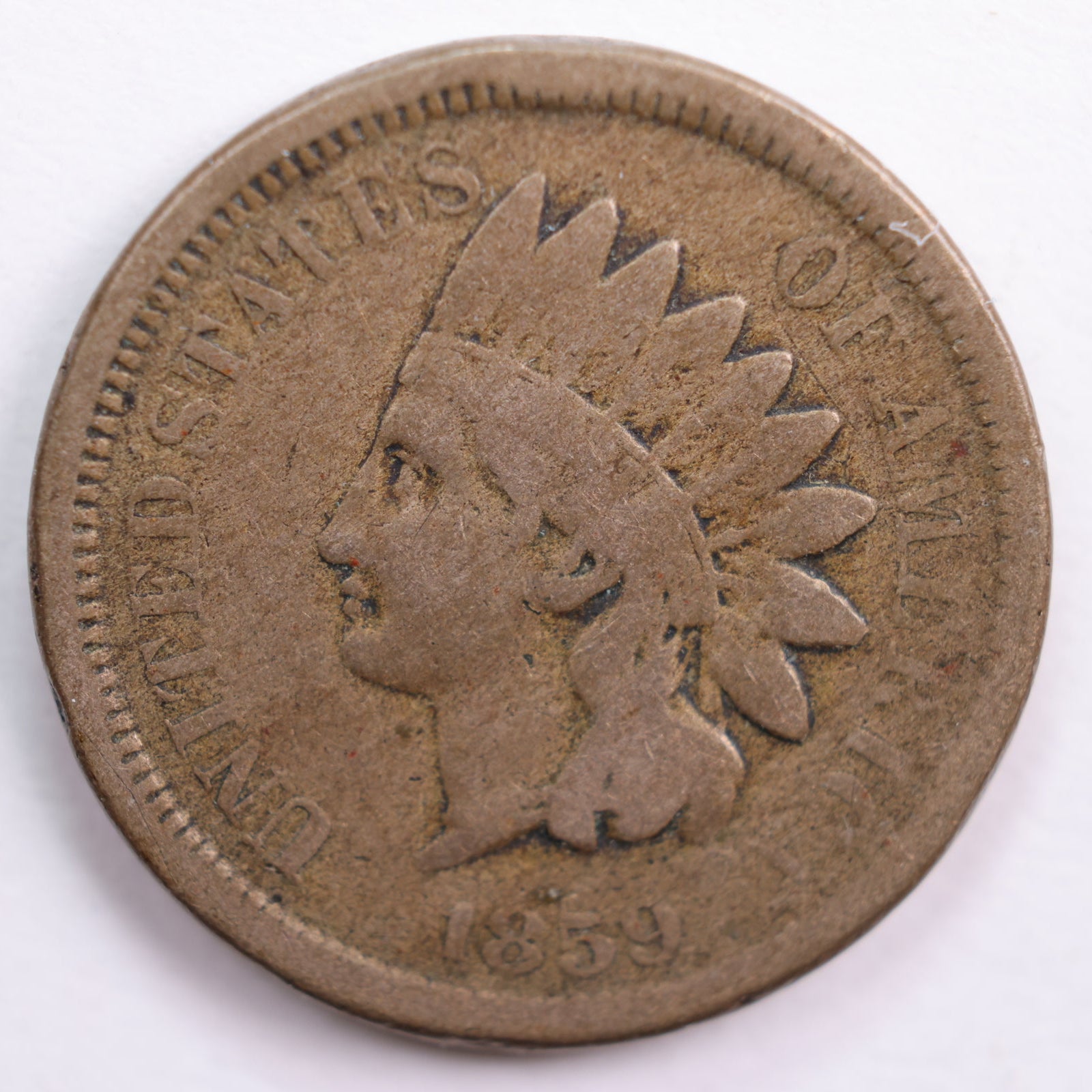 1859 Indian Head Cent, Good+ Circulated Coin, Store #CT0568