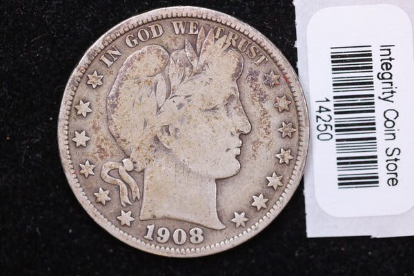 1908 Barber Half Dollar. Affordable Circulated Coin. Store Sale  #14250