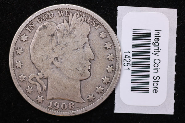 1908-O Barber Half Dollar. Affordable Circulated Coin. Store Sale  #14251