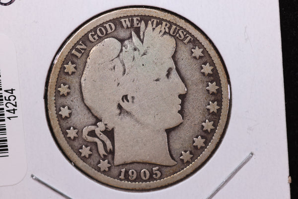 1905 Barber Half Dollar. Affordable Circulated Coin. Store Sale  #14254