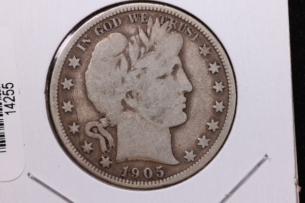 1905-S Barber Half Dollar. Affordable Circulated Coin. Store Sale  #14255