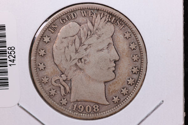 1908-D Barber Half Dollar. Affordable Circulated Coin. Store Sale  #14258