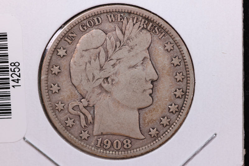 1908-D Barber Half Dollar. Affordable Circulated Coin. Store Sale