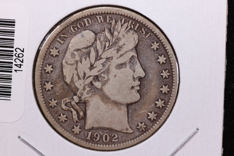1902 Barber Half Dollar. Affordable Circulated Coin. Store Sale