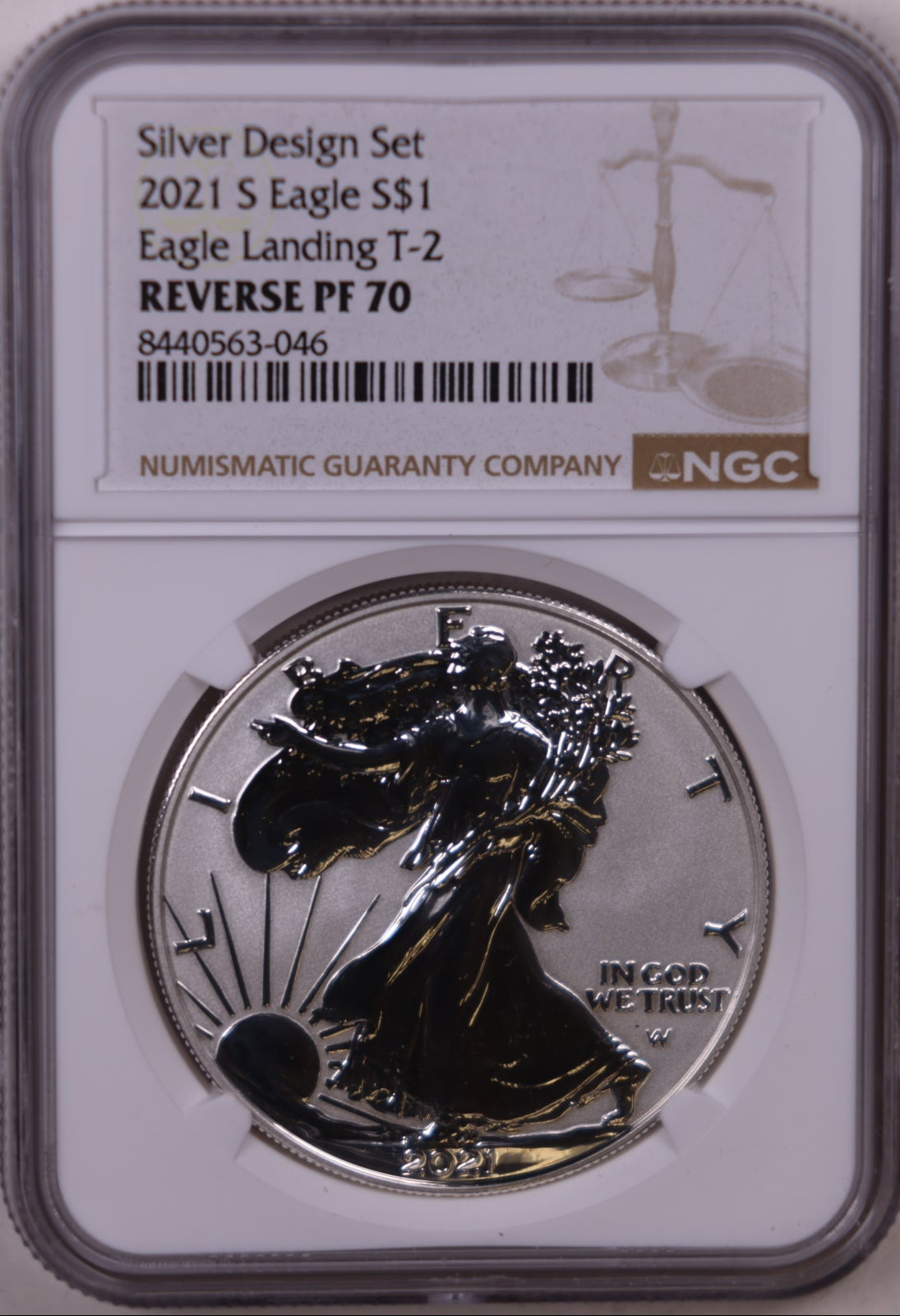 2021-W&S American Silver Eagle Dollar, NGC Reverse PF-70&69 Ultra Cameo, Store #AE0537