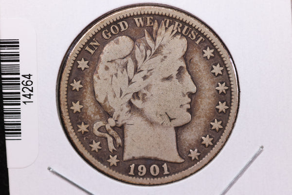 1901 Barber Half Dollar. Affordable Circulated Coin. Store Sale  #14264
