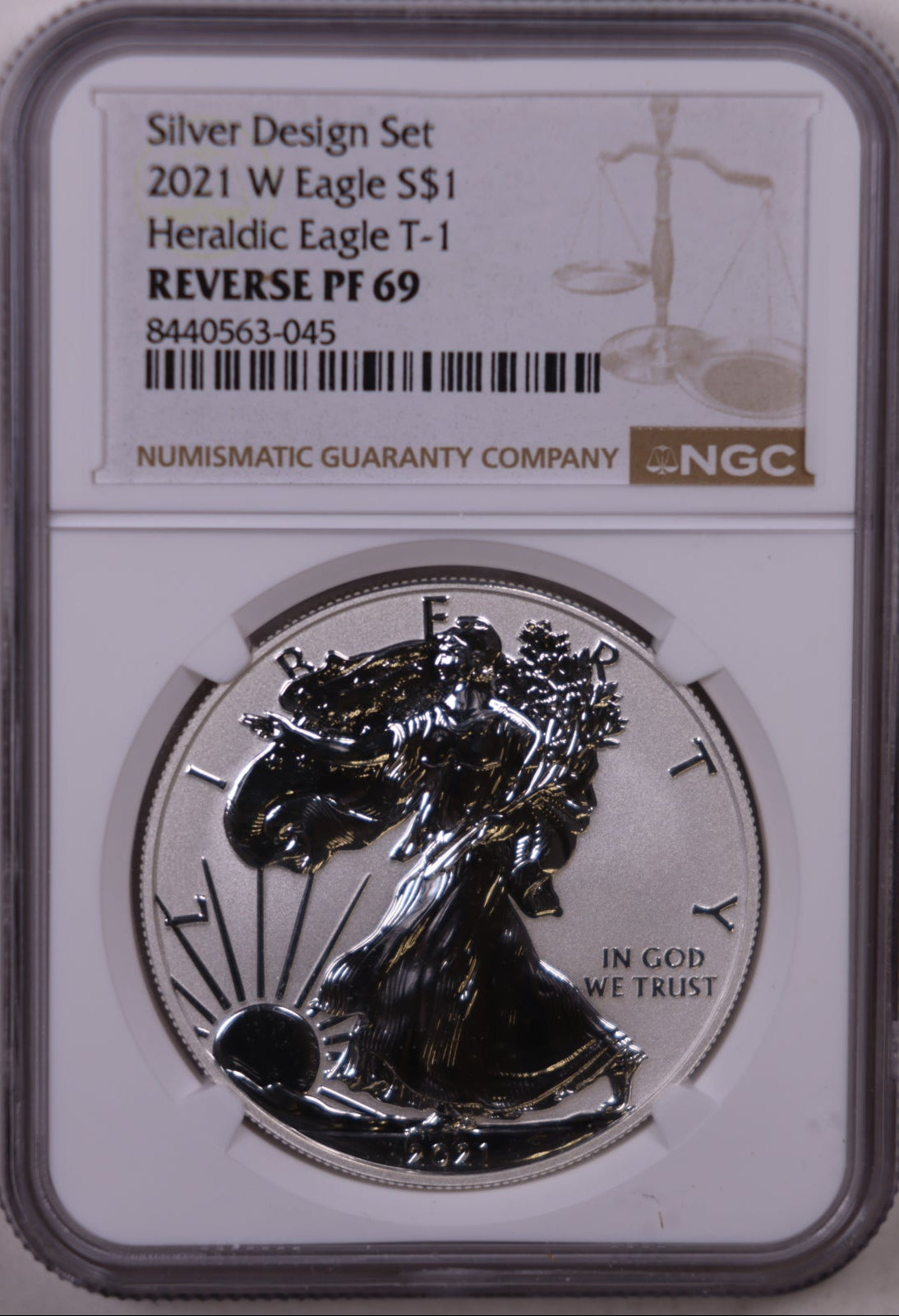 2021-W&S American Silver Eagle Dollar, NGC Reverse PF-70&69 Ultra Cameo, Store #AE0537