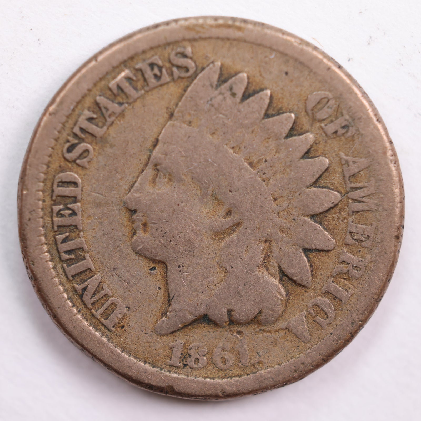 1861 Indian Head Cent, Very Good Circulated Coin, Store #CT0586