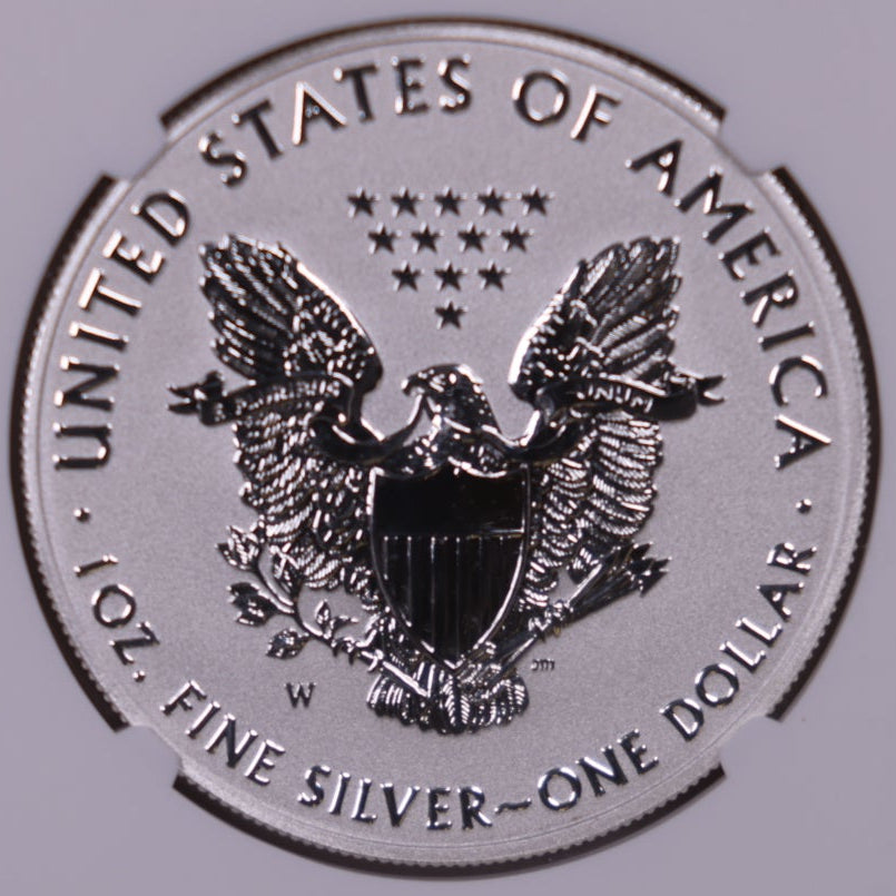 2021-W&S American Silver Eagle Dollar, NGC Reverse PF-70&69 Ultra Cameo, Store #AE0537
