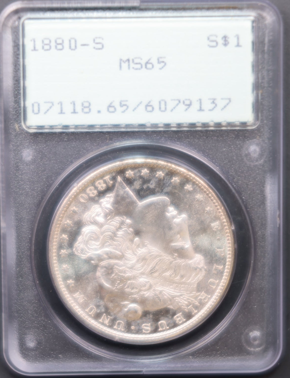 1880-S Morgan Silver Dollar, PCGS Shaker MS65, Store SALE #DR0552.