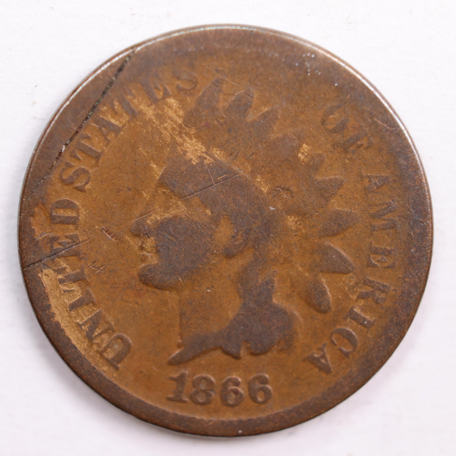 1866 Indian Head Cent, Good Circulated Coin, Store #CT0593