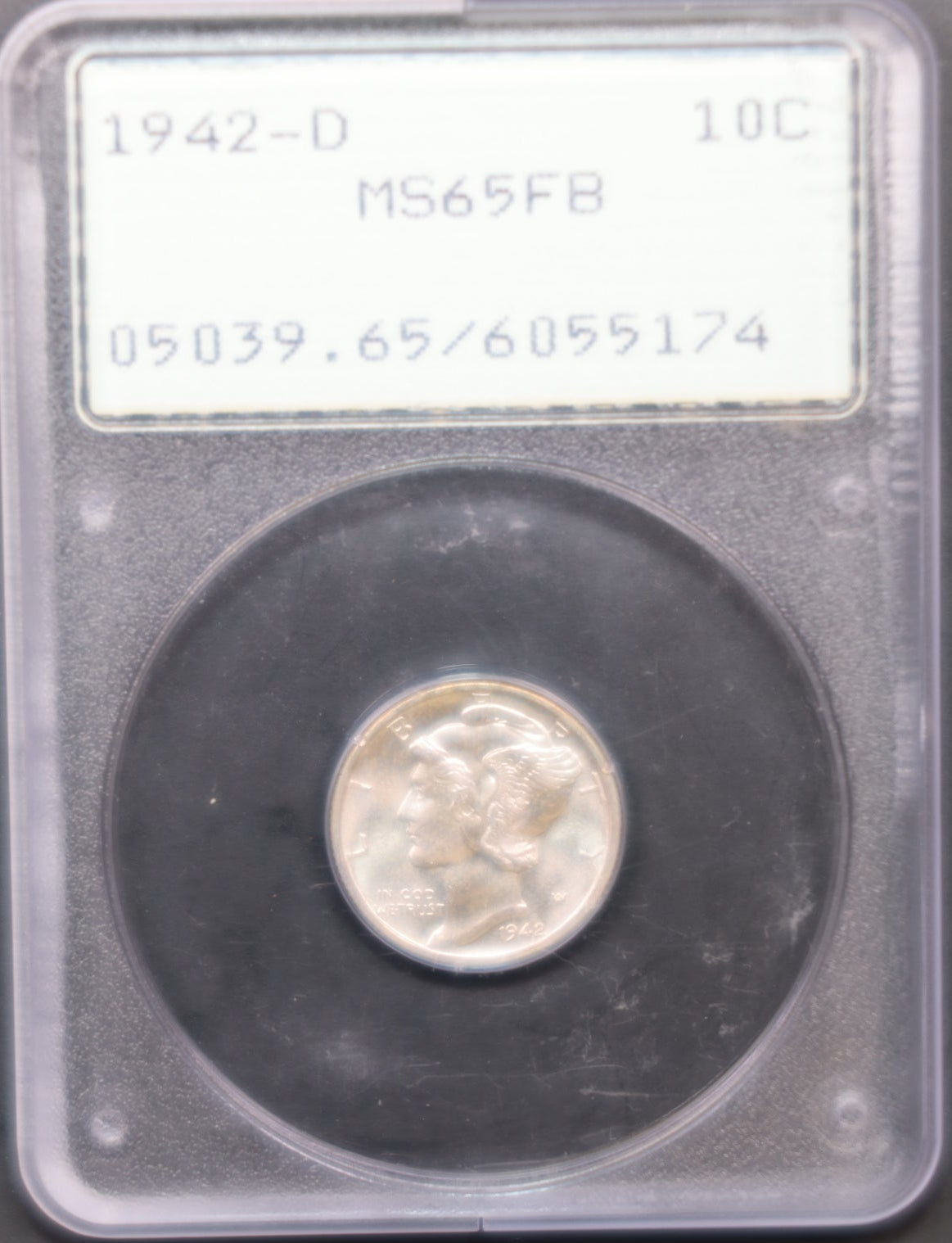 1942-D Mercury Silver Dime, PCGS Shaker MS65, Full Band, Store #DE0933