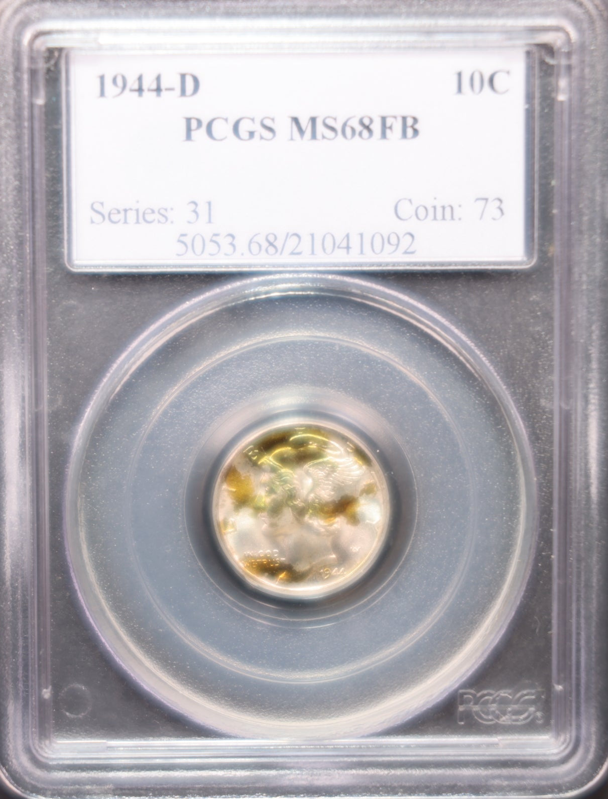1944-D Mercury Silver Dime, PCGS MS68 Full Band, Store #DE0935.