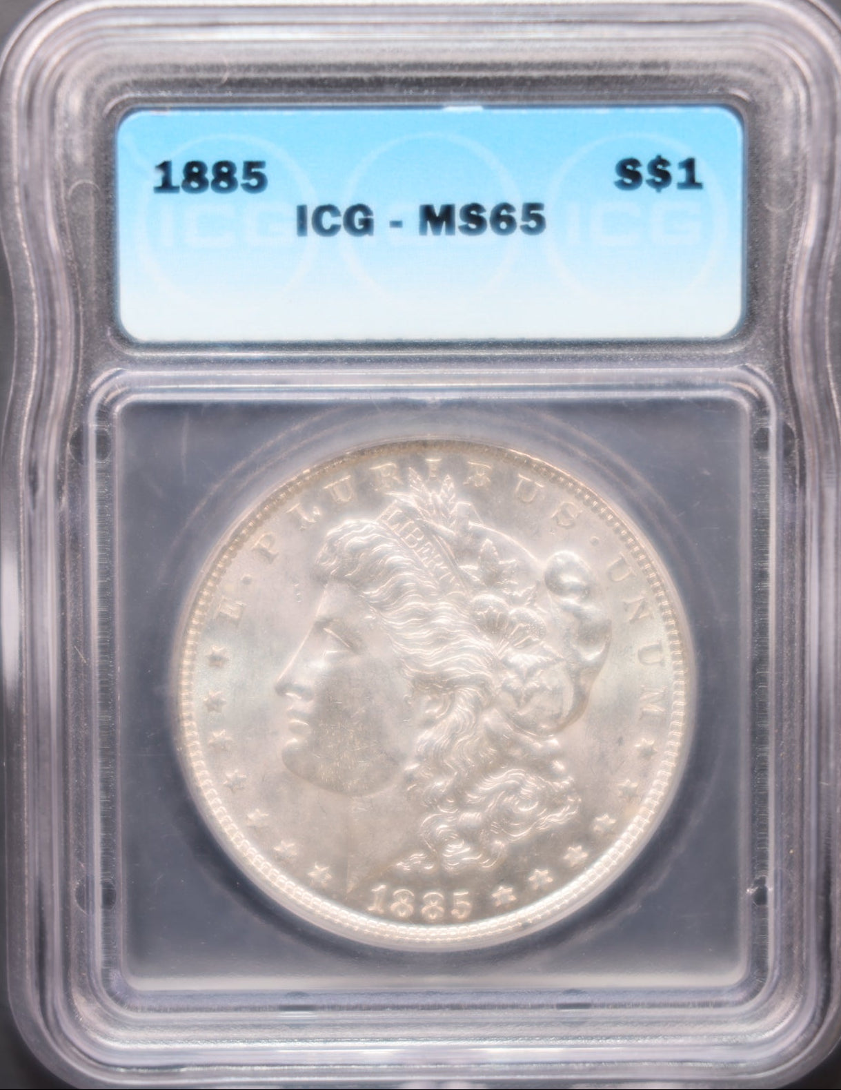 1885 Morgan Silver Dollar, ICG MS65, Uncirculated Coin, Store SALE #DR0553.