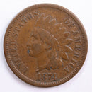 1874 Indian Head Cent, Very Fine Circulated Coin, Store