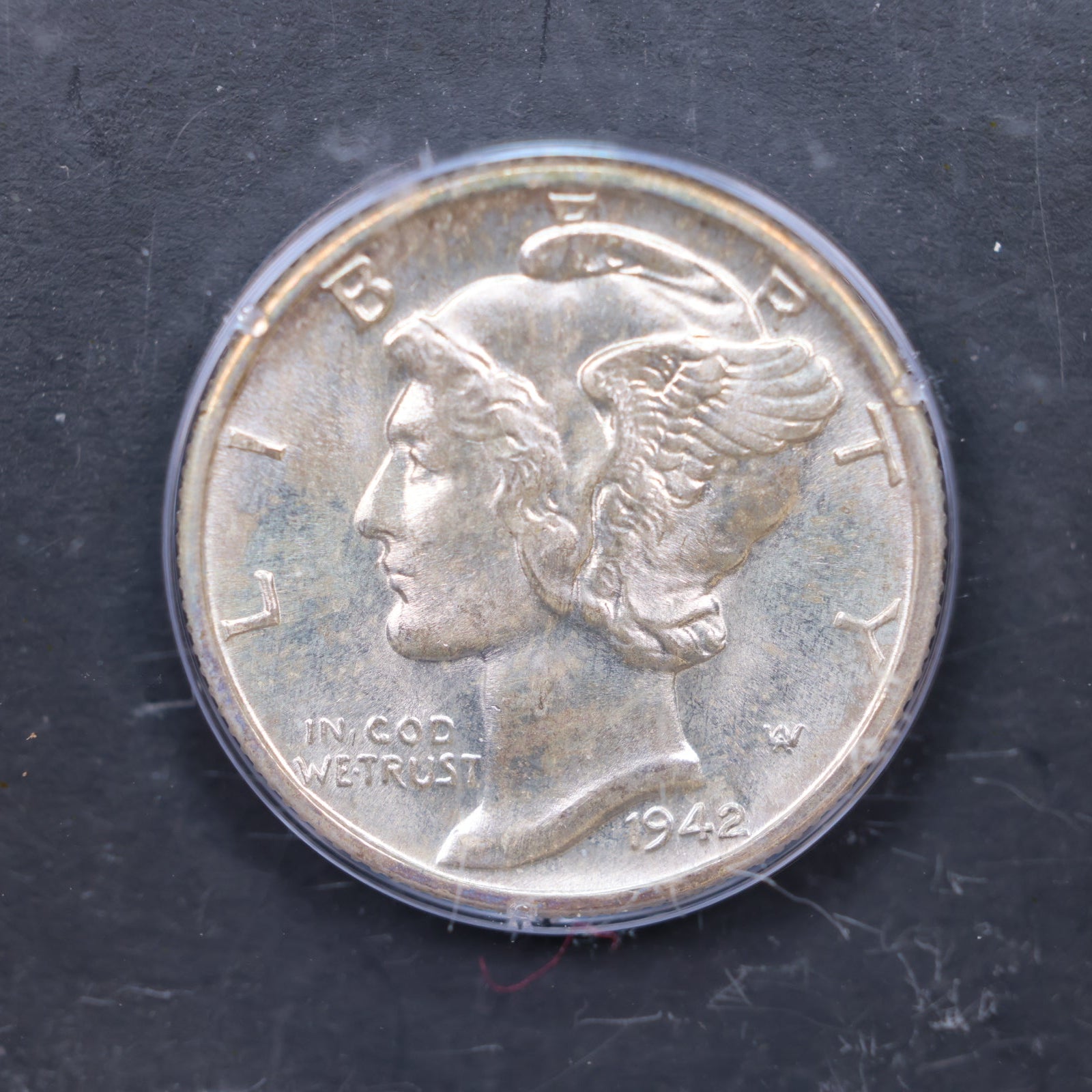 1942-D Mercury Silver Dime, PCGS Shaker MS65, Full Band, Store #DE0933