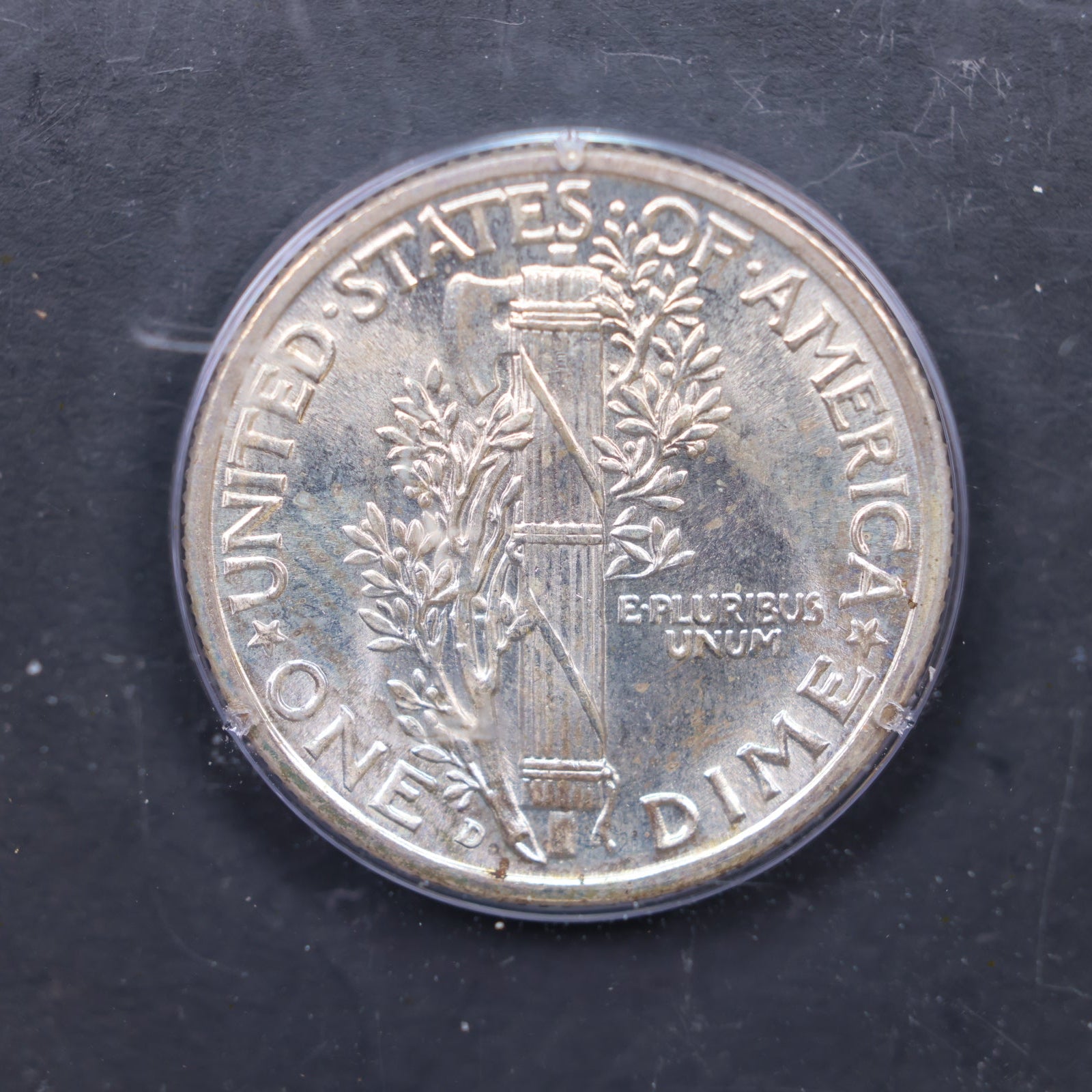 1942-D Mercury Silver Dime, PCGS Shaker MS65, Full Band, Store #DE0933