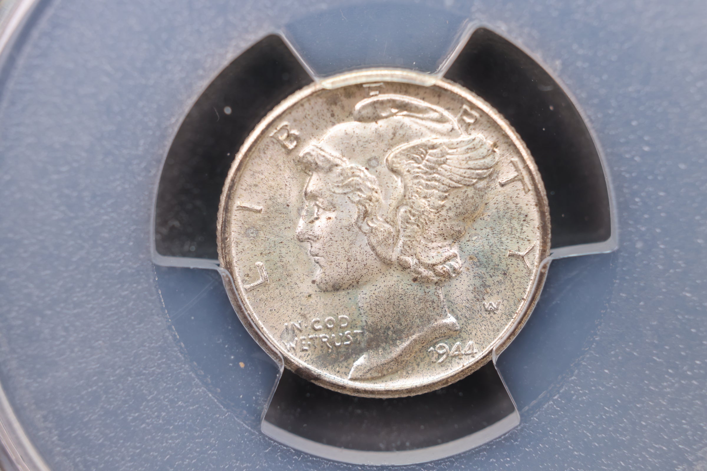 1944-D Mercury Silver Dime, PCGS MS67, Full Band, PRM, Store #DE0934.
