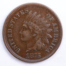 1875 Indian Head Cent, Abt Uncirculated Coin, Store