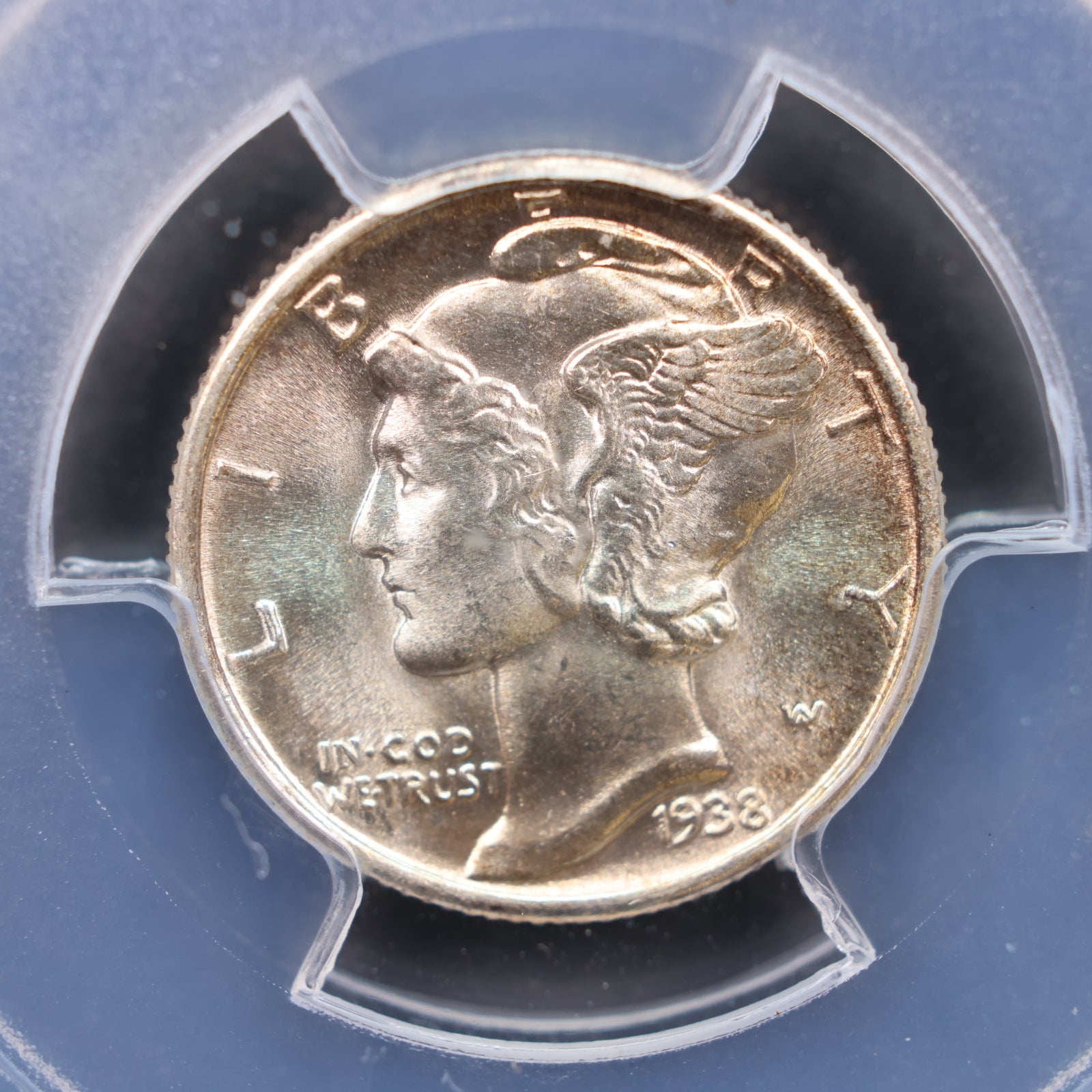 1938 Mercury Silver Dime, PCGS MS67 Full Band, Store #DE0937.