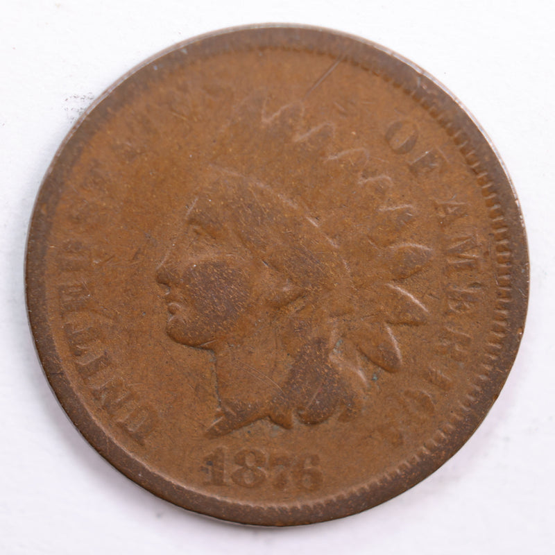 1876 Indian Head Cent, Very Good Circulated Coin, Store