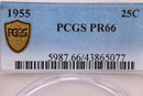1955 Washington Silver Quarter., PCGS Proof 66., Store