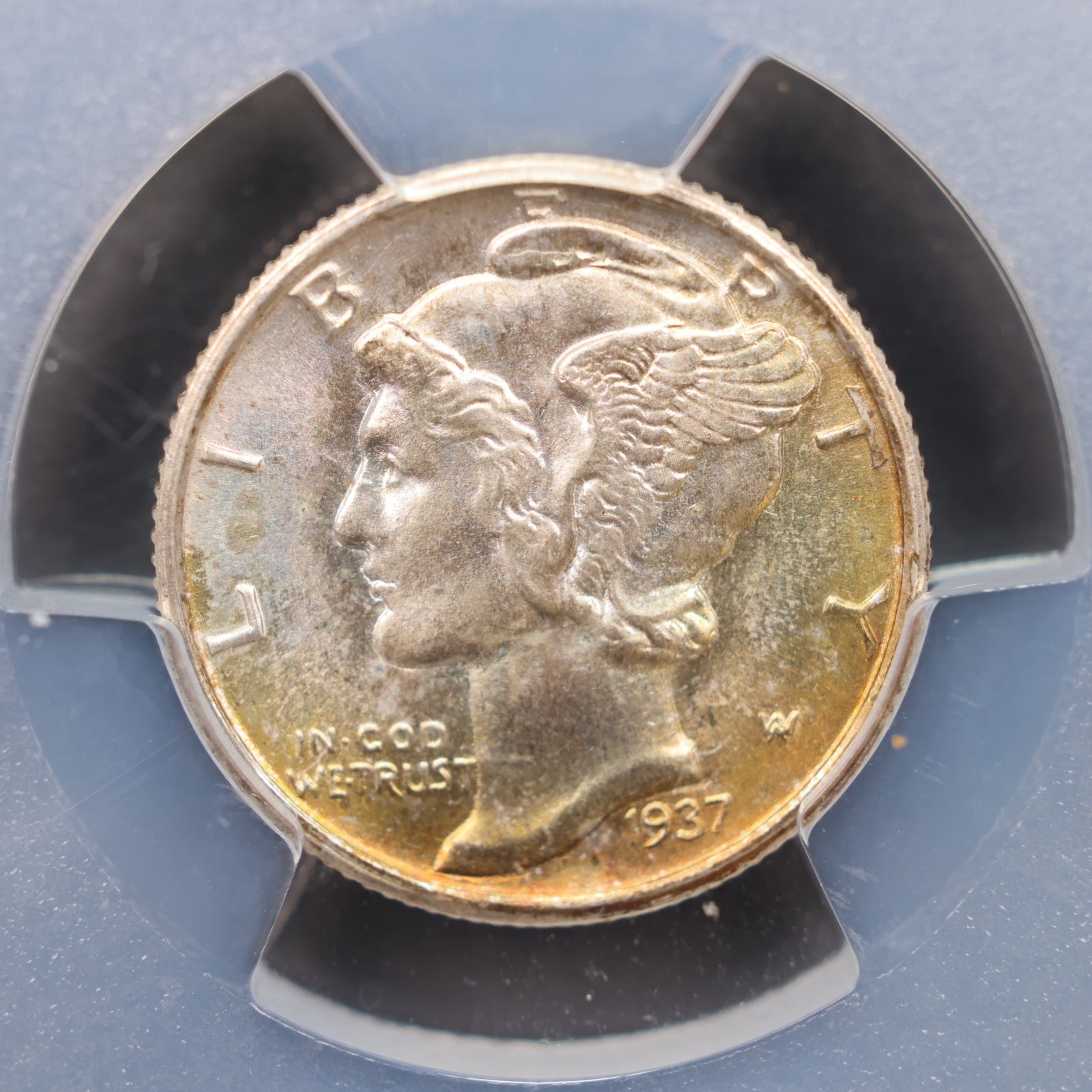 1937-D Mercury Silver Dime, PCGS MS68, Full Bands, Store #DE0941.