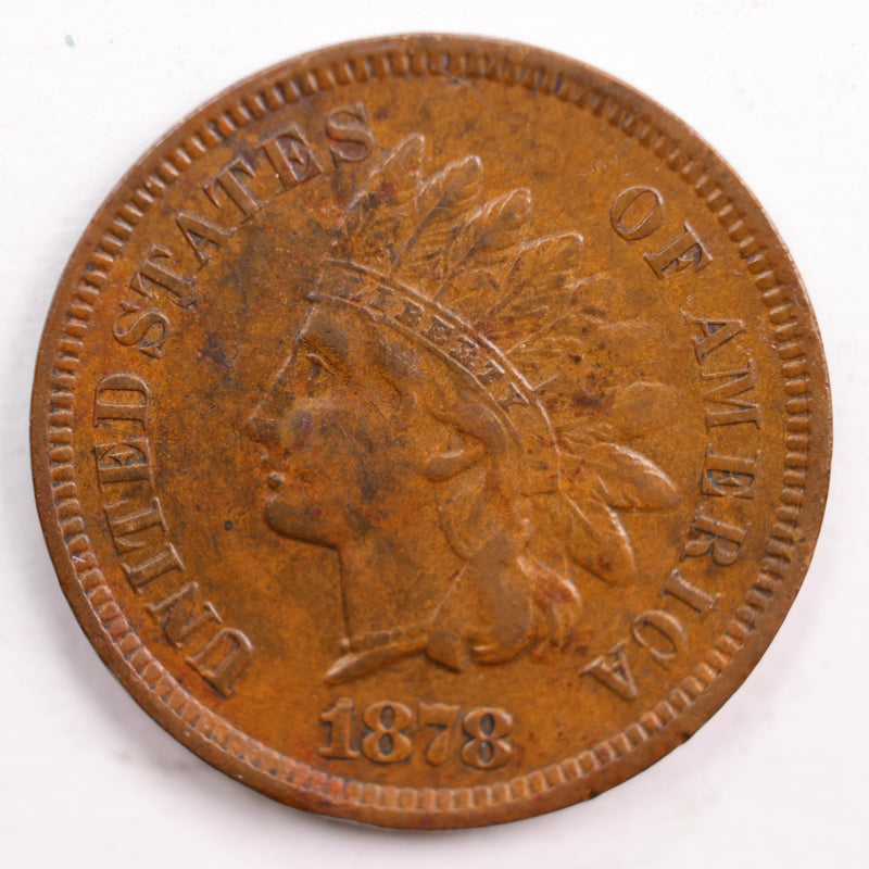1878 Indian Head Cent, Abt Uncirculated Coin, Store