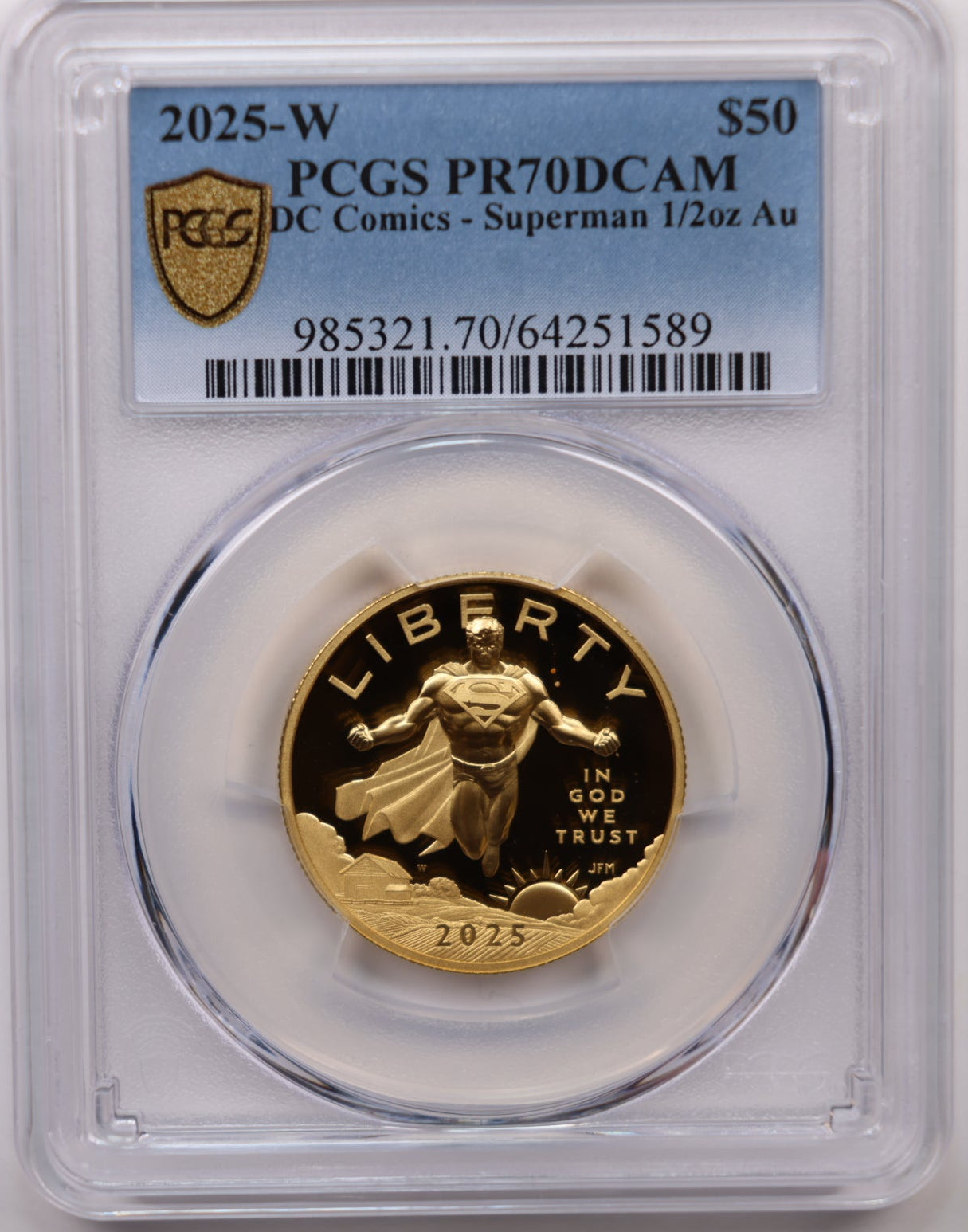2025-W $50 Gold Super Man Commemorative, PCGS PR70, Store #GMC411.