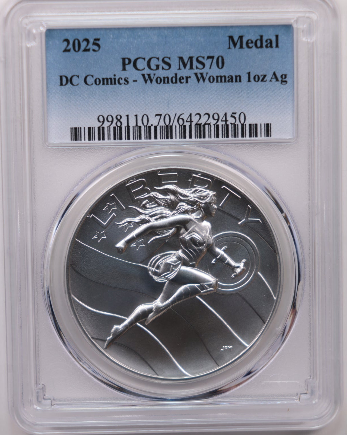 2025 Wonder Women U.S. Mint Medal, 1 OZT Silver, PCGS MS70, Store #GMC415.