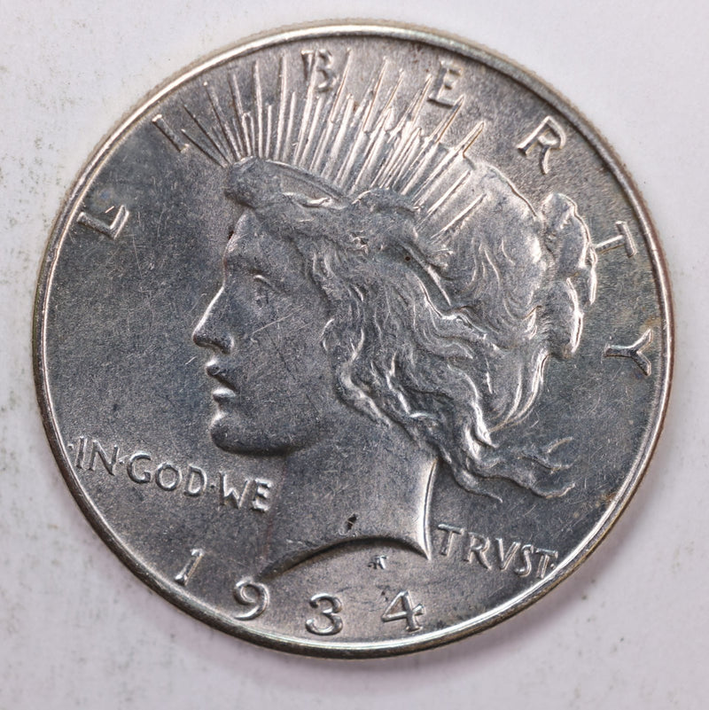 1934 Peace Silver Dollar., Mint State, Uncirculated Coin., Store