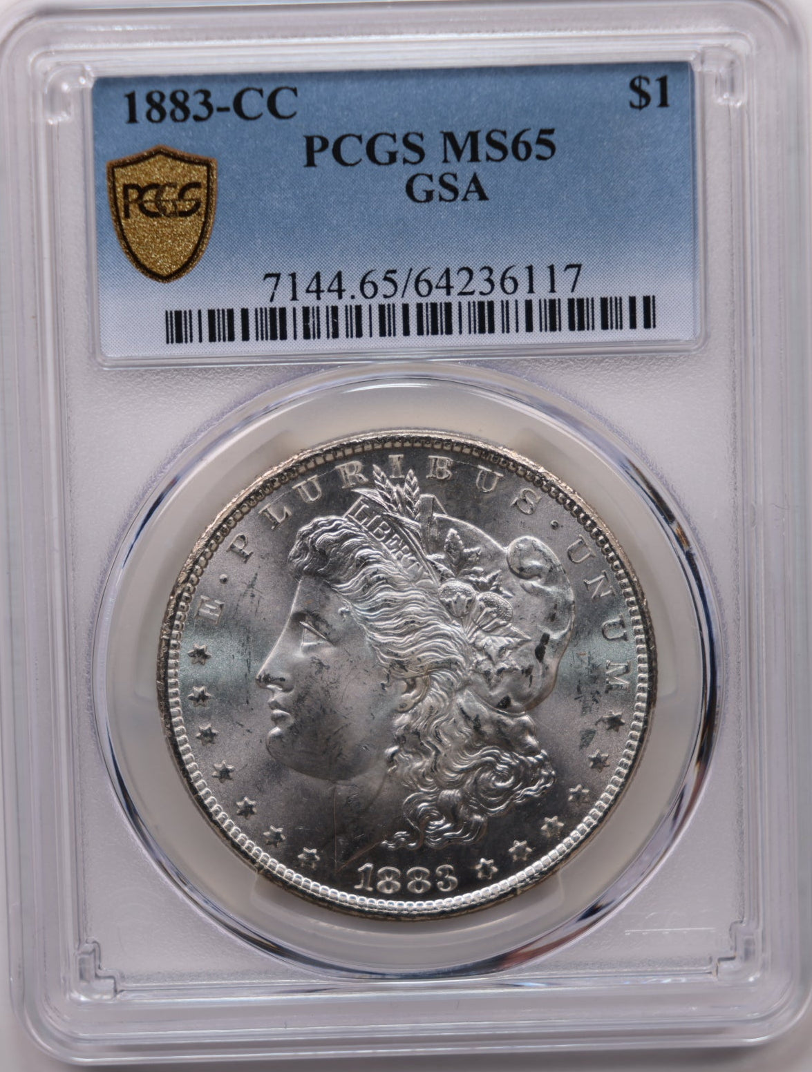 1883-CC Morgan Silver Dollar, (GSA), PCGS MS65, Uncirculated, Store#DR0556.