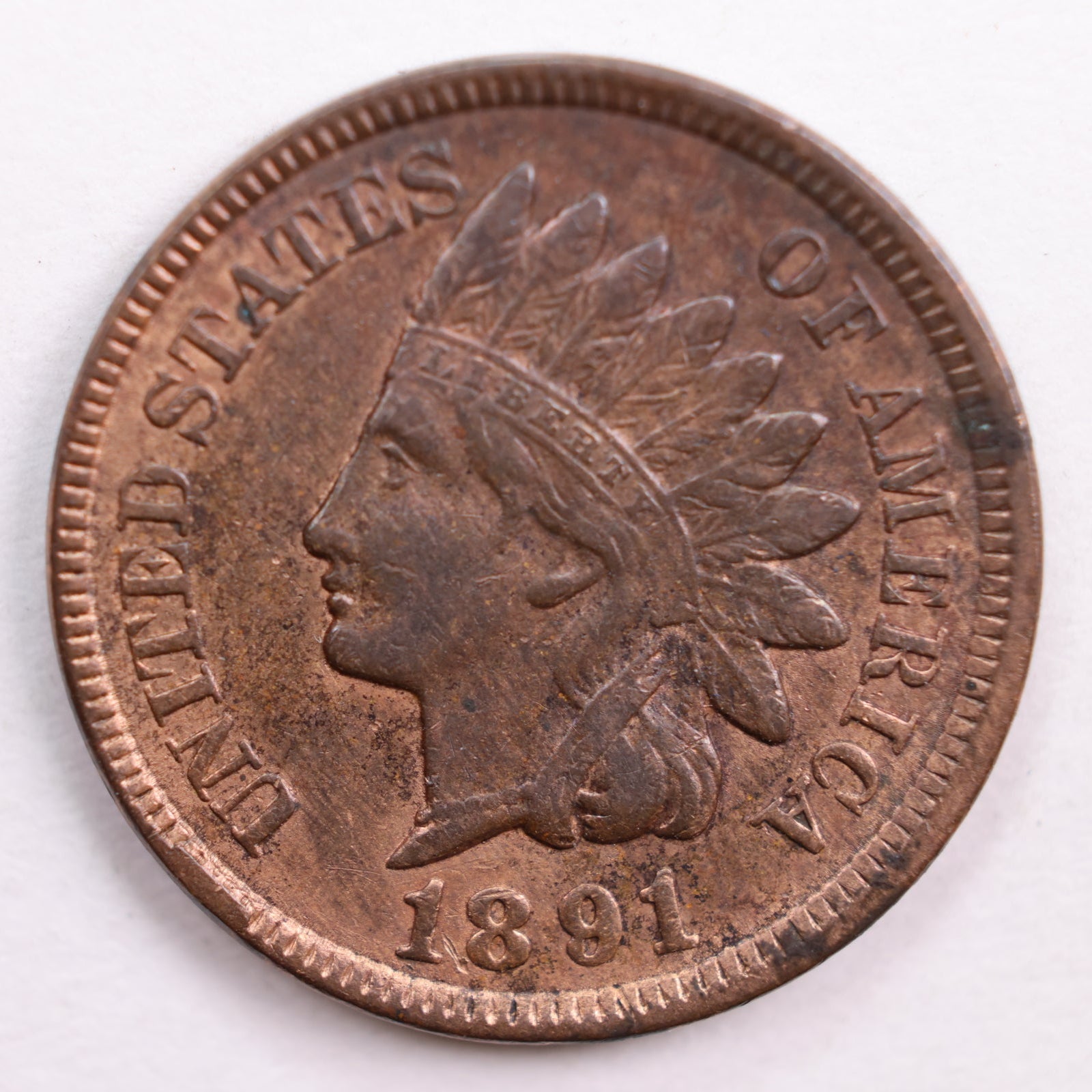 1891 Indian Head Cent, Extra Fine Circulated Coin, Store #CT0620