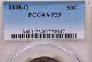 1898-O 50C Barber Half Dollar., PCGS VF-25., Store