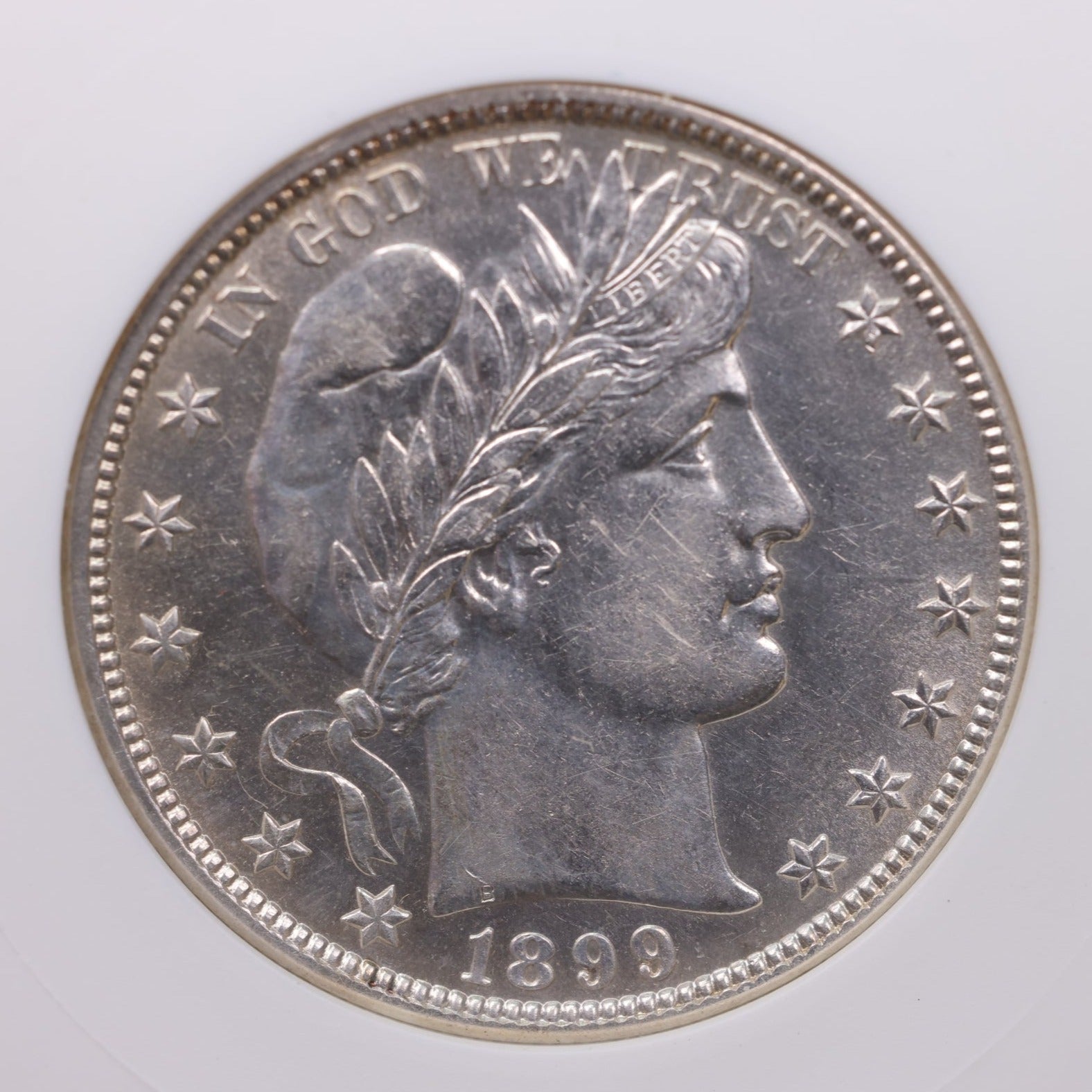 1899 50C Barber Half Dollar., ANACS Graded; AU55., Store #18757