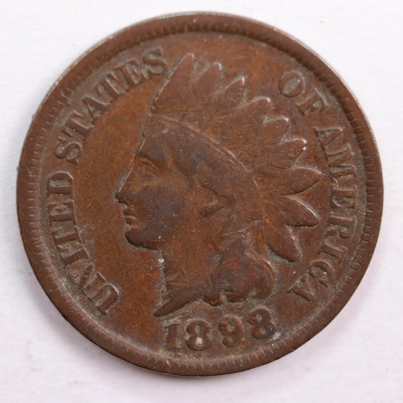 1898 Indian Head Cent, Fine Circulated Coin, Store