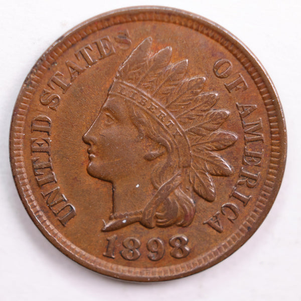 1898 Indian Head Cent, Extra Fine Circulated Coin, Store #CT0630