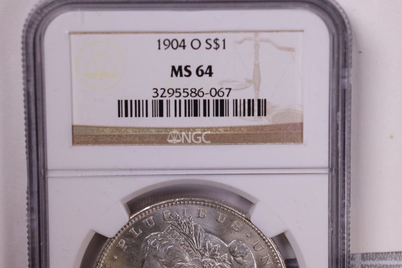 1904-O Morgan Silver Dollar., NGC MS-64., Uncirculated Coin., Store