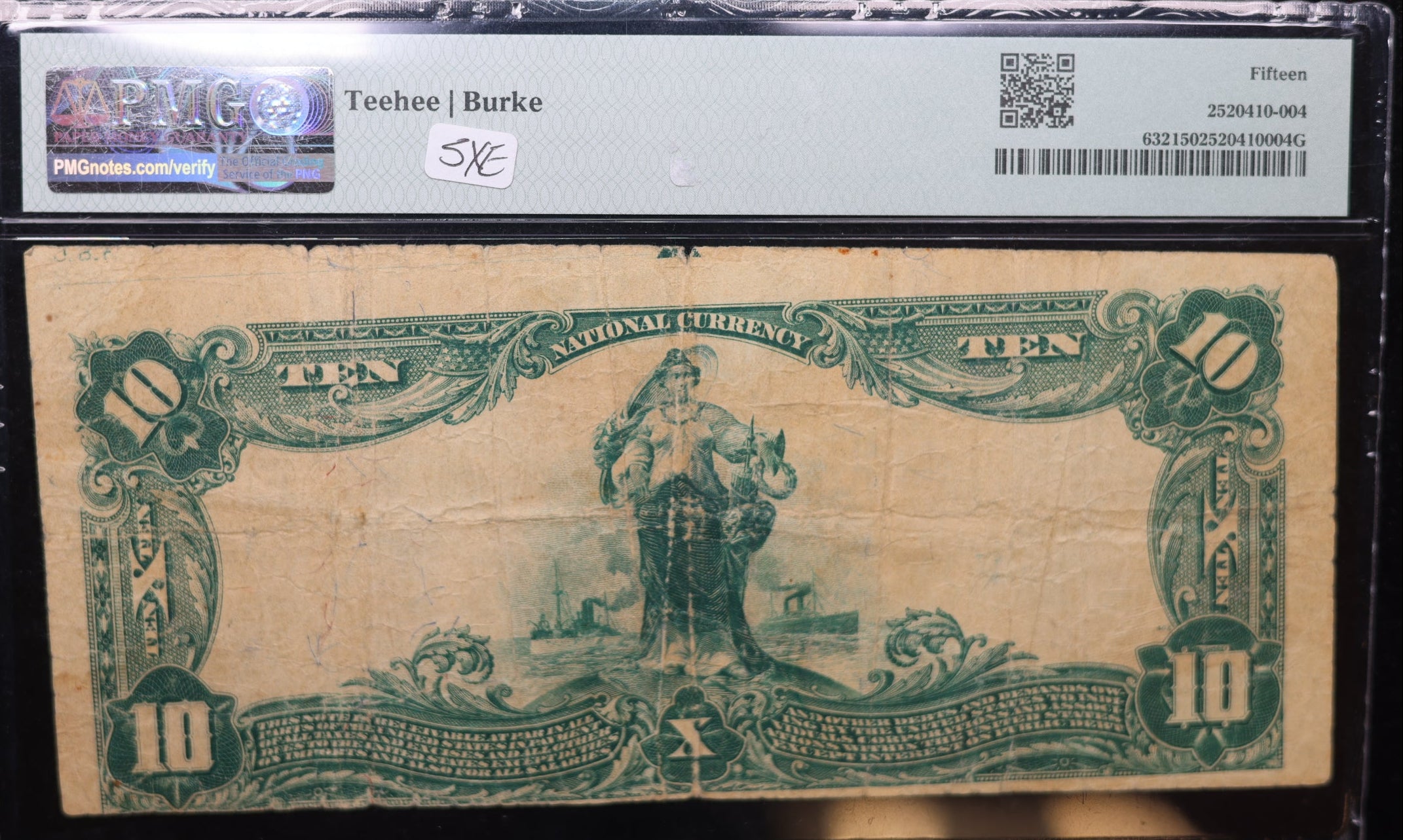 1902 $10, Washington D.C, Plain Back, Fr#632. PMG Fine-15., LGNG033.