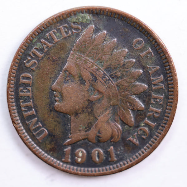 1901 Indian Head Cent, Very Fine Circulated Coin, Store #CT0636