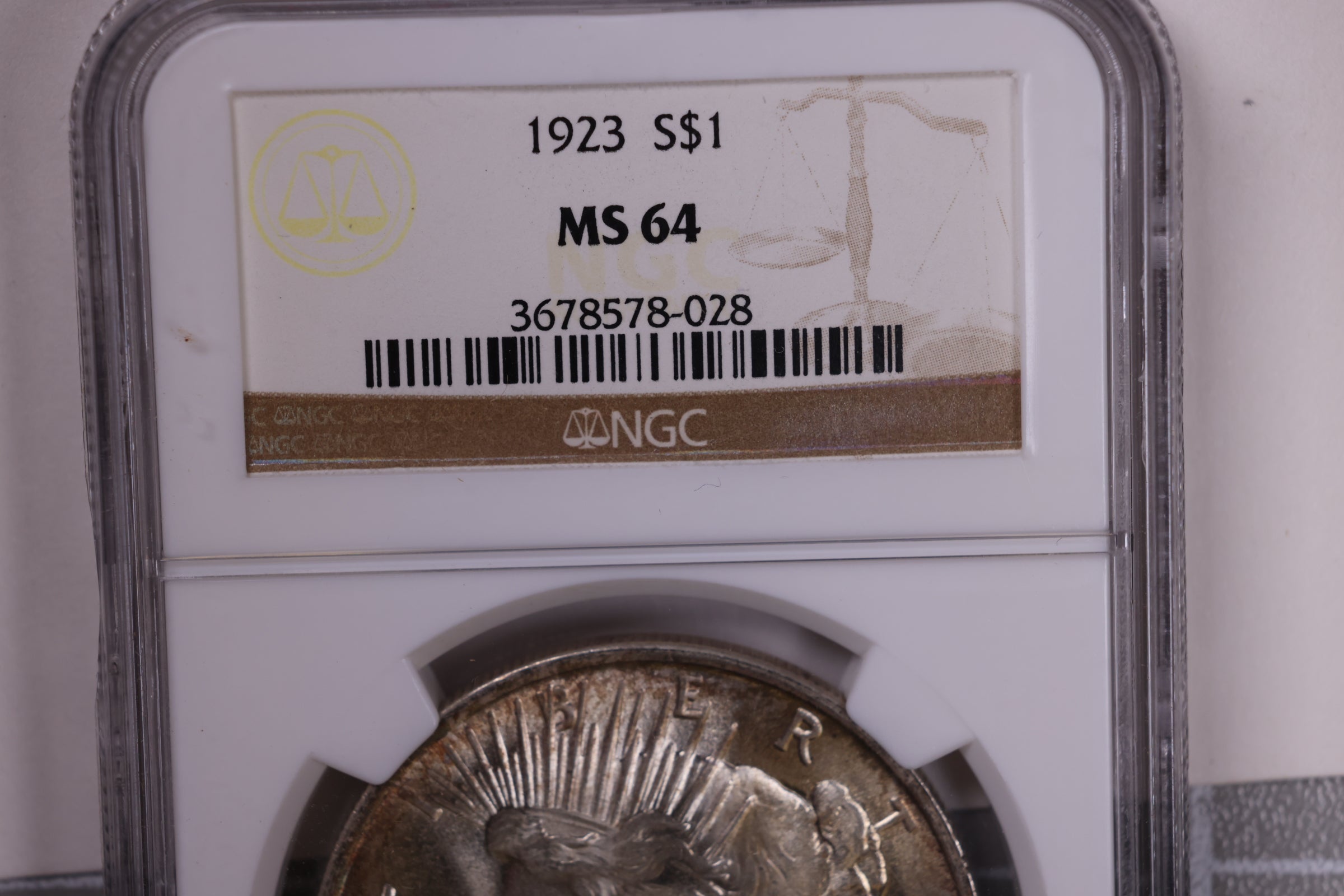 1923 Peace Silver Dollar., NGC MS-64., Uncirculated Coin., Store #DR0760